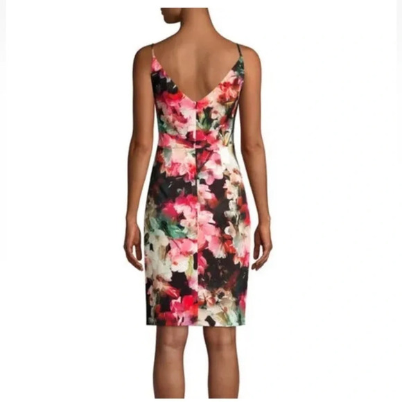 Black Halo Jevette Baily Print Sheath  Floral Dress - Picture 2 of 11